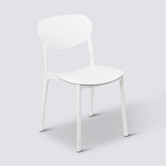 Chaise empilable plastique, blanc Plasta