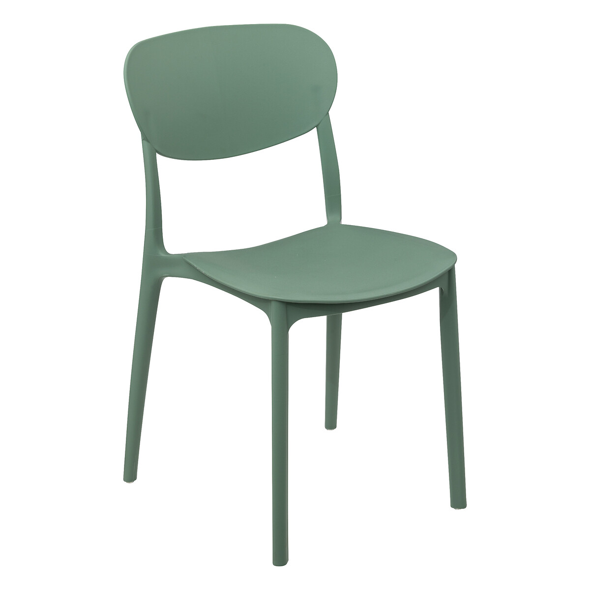 Lot de 4 chaises empilables plastique, vert Plasta