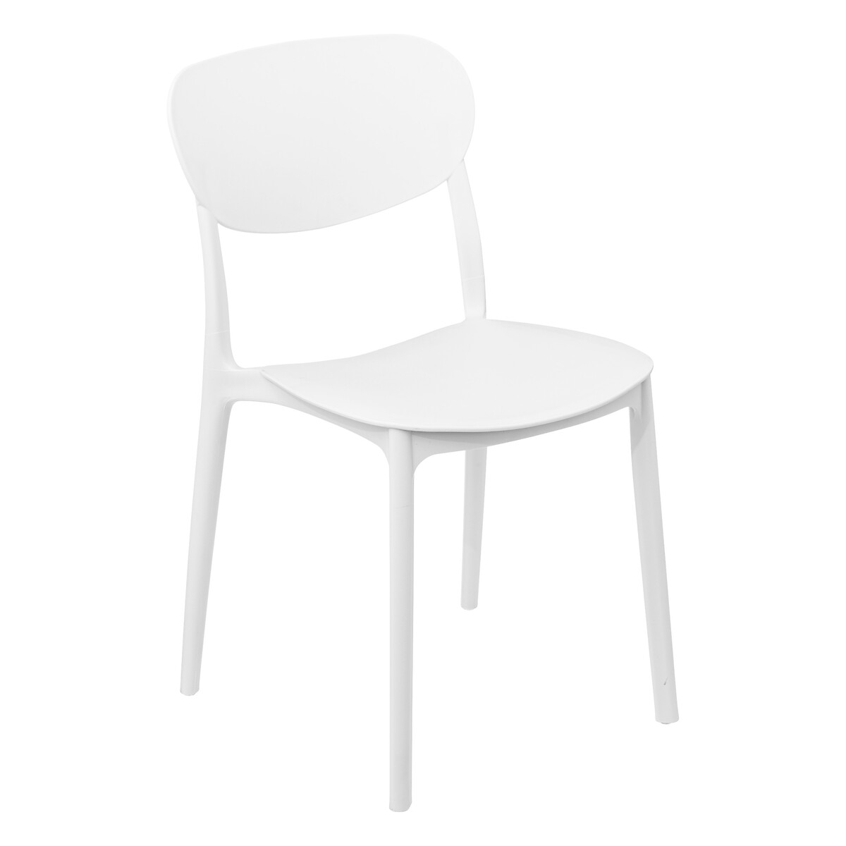 Lot de 6 chaises empilables plastique, blanc Plasta
