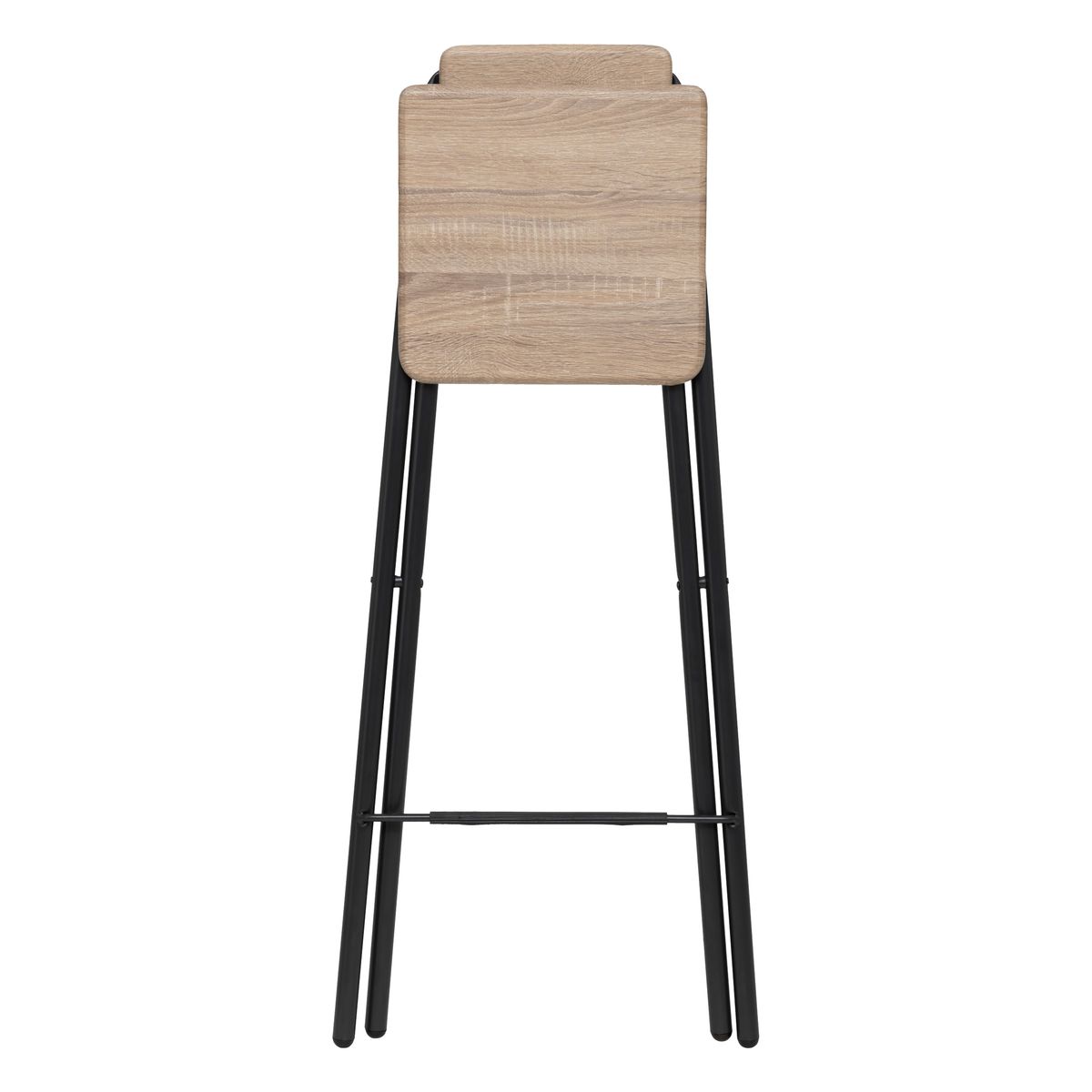 Lot de 2 chaises de bar pliantes, effet chêne naturel Louna