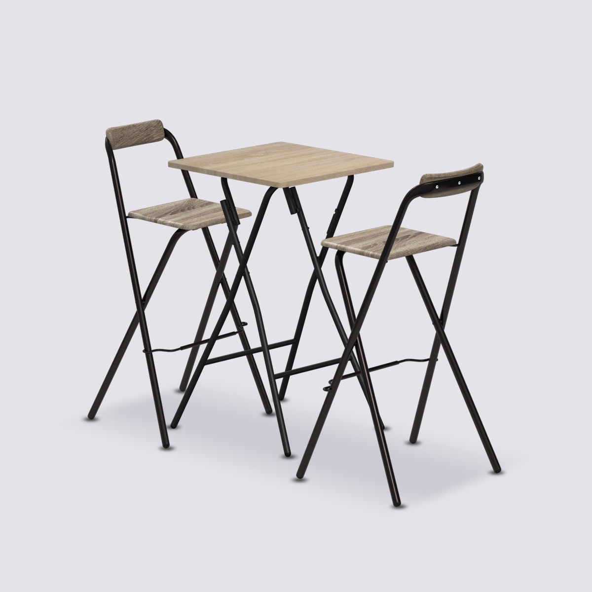 Table de bar et 2 chaises pliantes