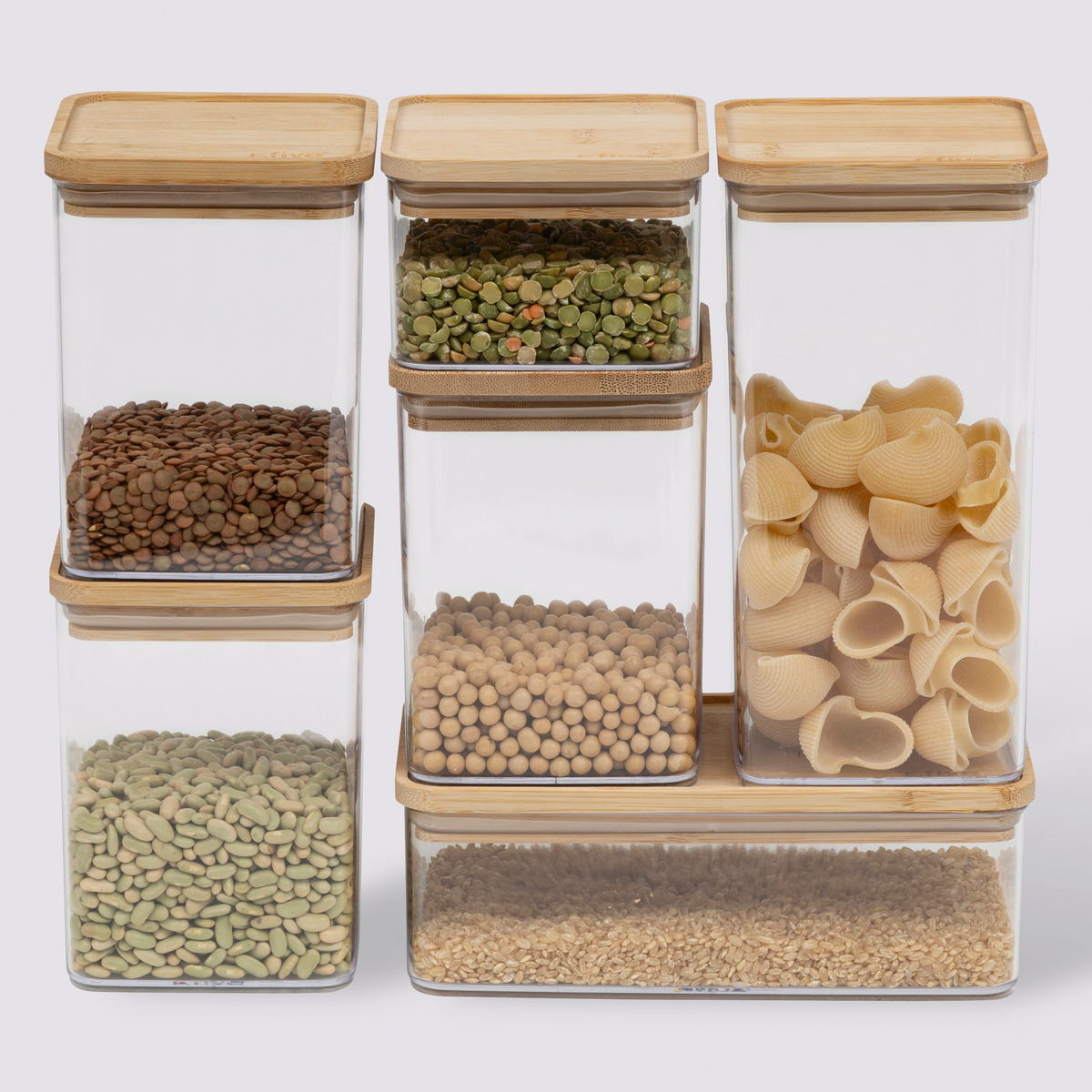 Lot de 6 bocaux de conservation hermétiques 0,5l à 1,5l Eske