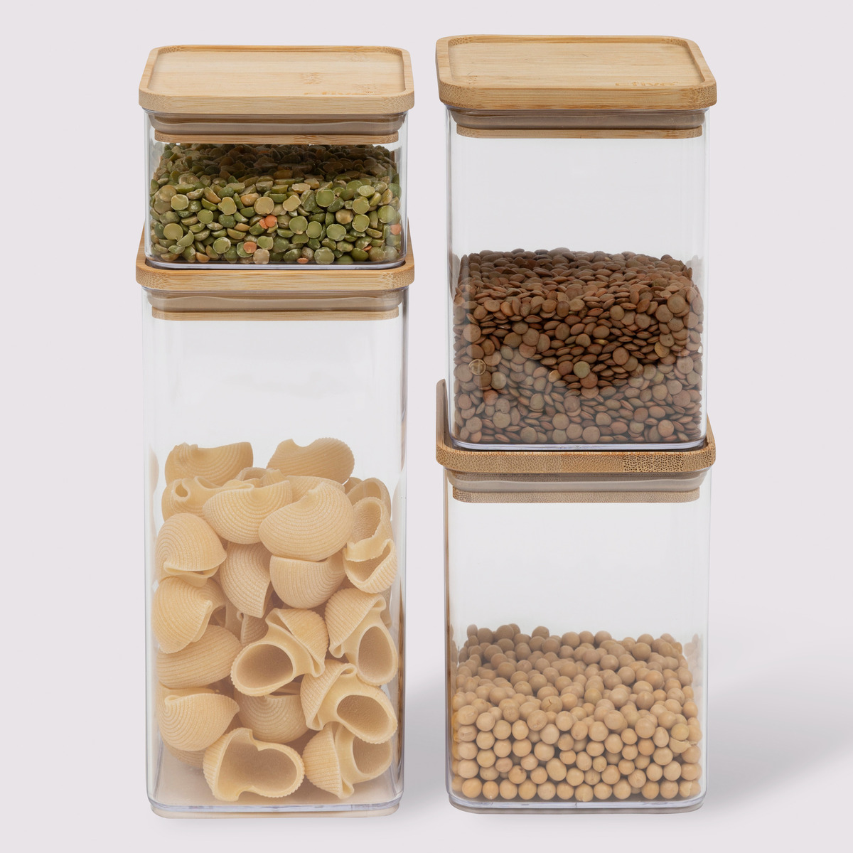 Lot de 4 bocaux de conservation hermétiques 0,5l à 1,5l Eske