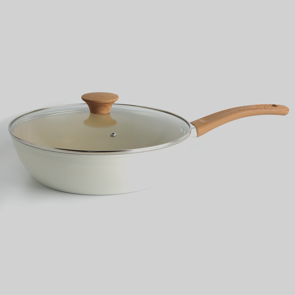 Sauteuse aluminium forgé beige, 28cm Harmony