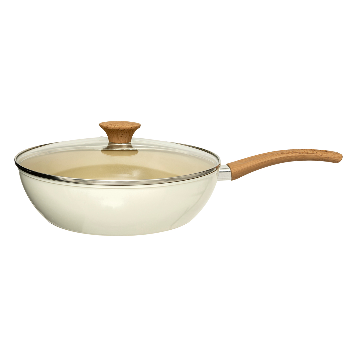 Sauteuse aluminium forgé beige, 28cm Harmony