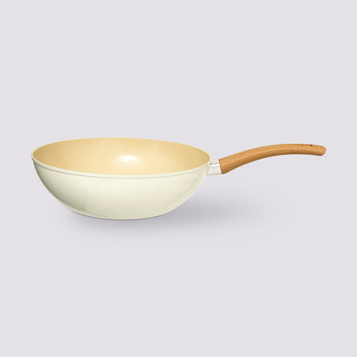 Wok aluminium forgé beige, 28cm Harmony