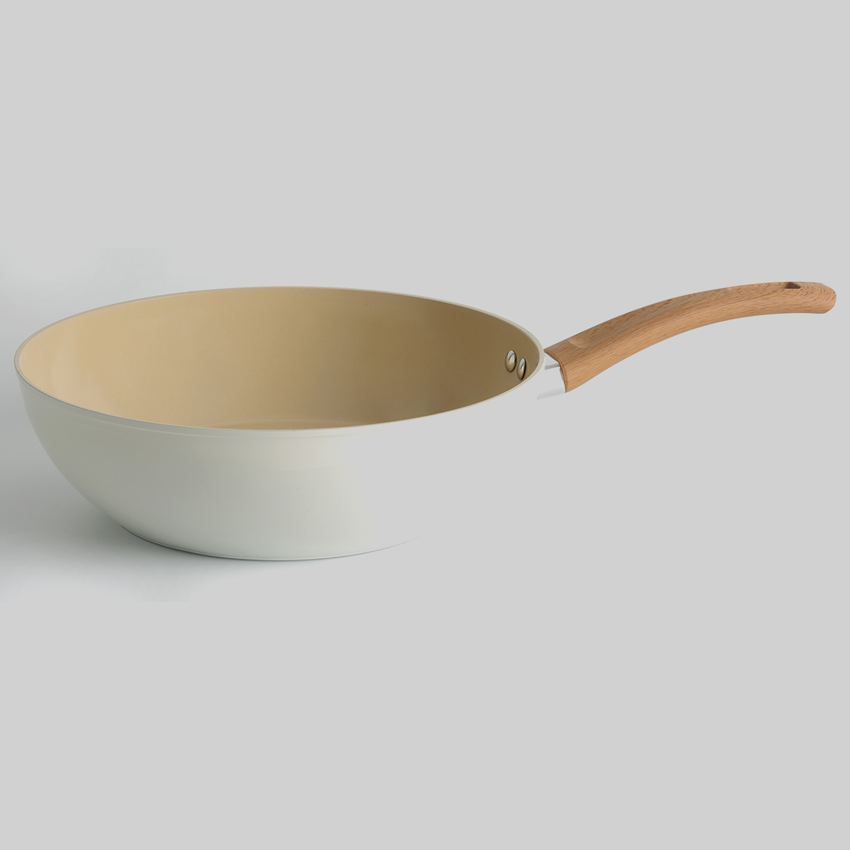 Wok aluminium forgé beige, 28cm Harmony