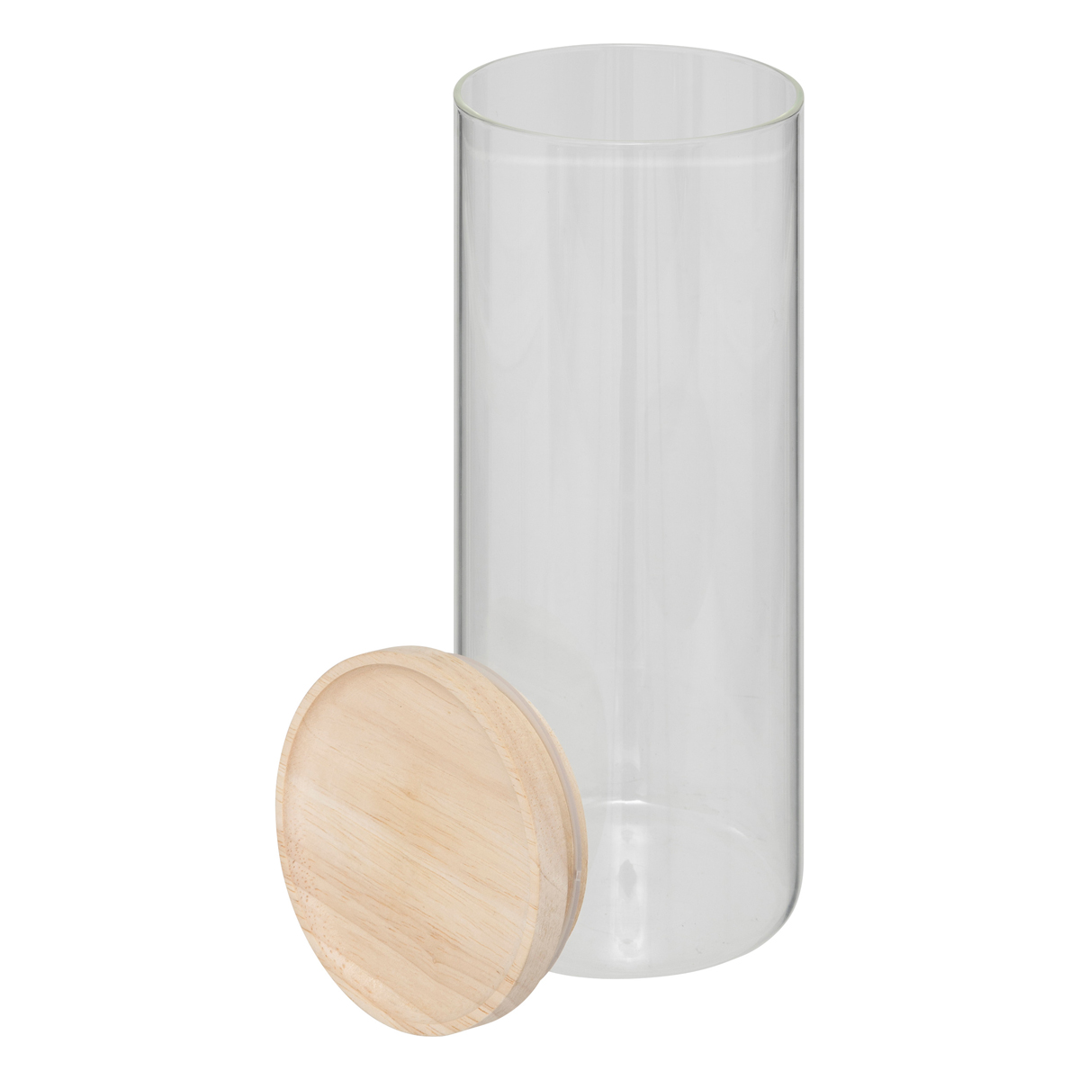 Bocal verre couvercle bois 1,6l Hermet