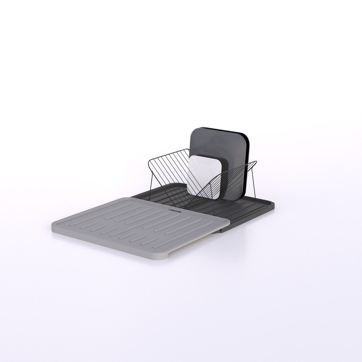 Égouttoir avec rack extensible, gris Néo