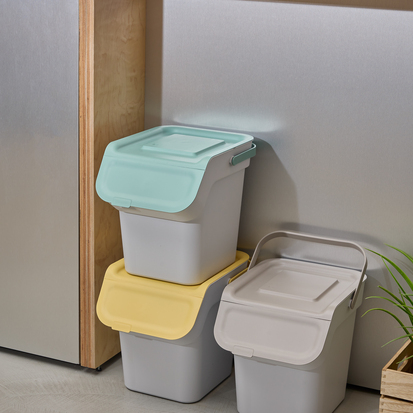 Poubelle de tri sélectif empilable en plastique 20l 