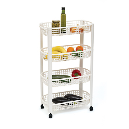 Resserre avec paniers 4 niveaux, blanc 