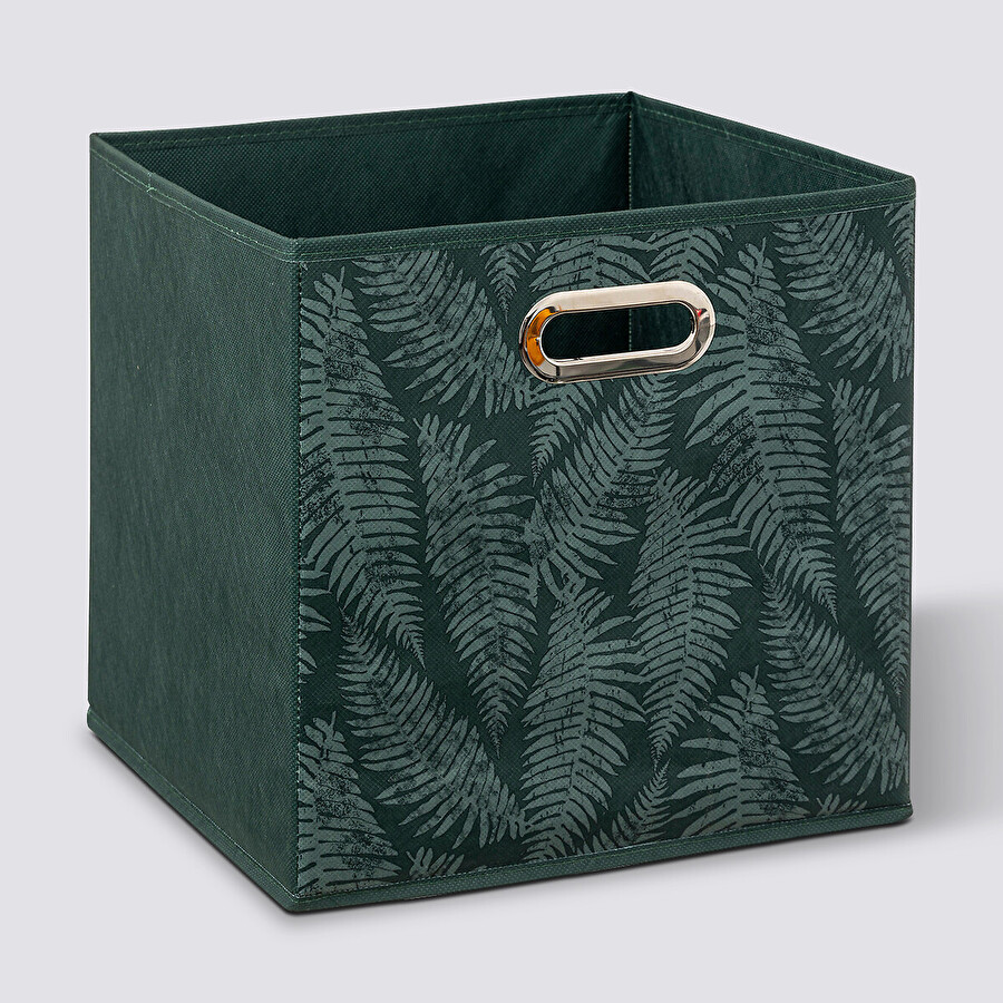 Panier tissu 31x31cm, vert avec motifs Mix'n modul