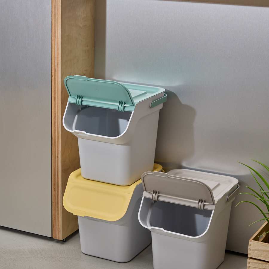 Poubelle de tri sélectif empilable en plastique 20l 