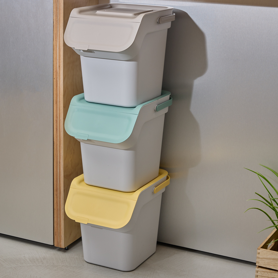 Poubelle de tri sélectif empilable en plastique 20l 