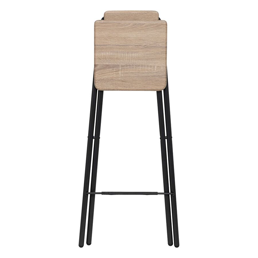 Lot de 2 chaises de bar pliantes, effet chêne naturel Louna