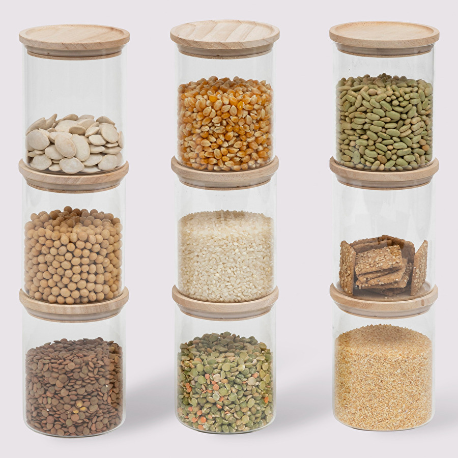 Lot de 9 bocaux de conservation hermétiques en verre 350ml Hermet