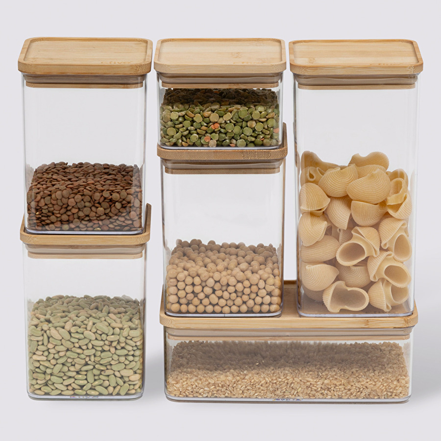 Lot de 6 bocaux de conservation hermétiques 0,5l à 1,5l Eske