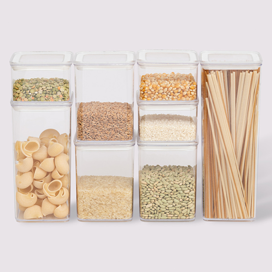 Lot de 8 bocaux de conservation hermétiques 0,5l à 2l Eske