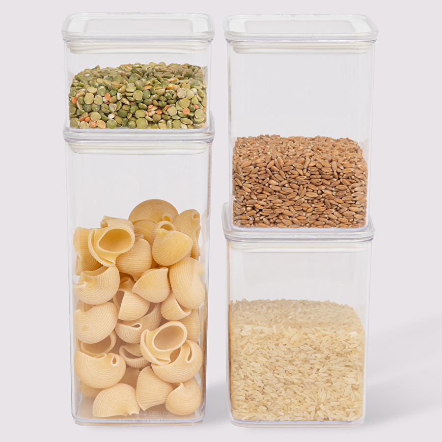 Lot de 4 bocaux de conservation hermétiques 0,5l à 1,5l Eske