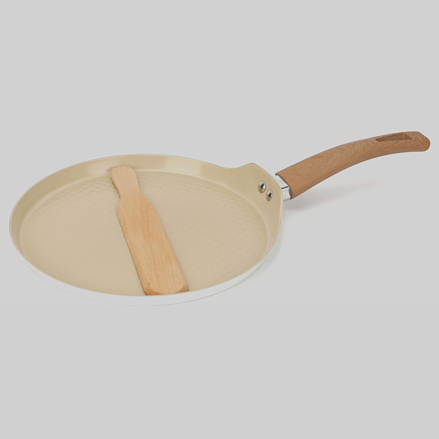 Crépière aluminium forgé beige, 26cm Harmony