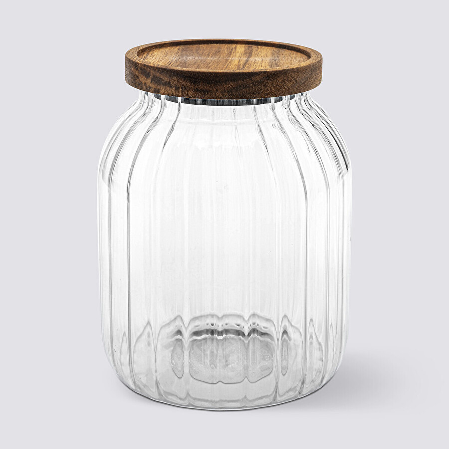 Bocal en verre 2l, acacia Harmony