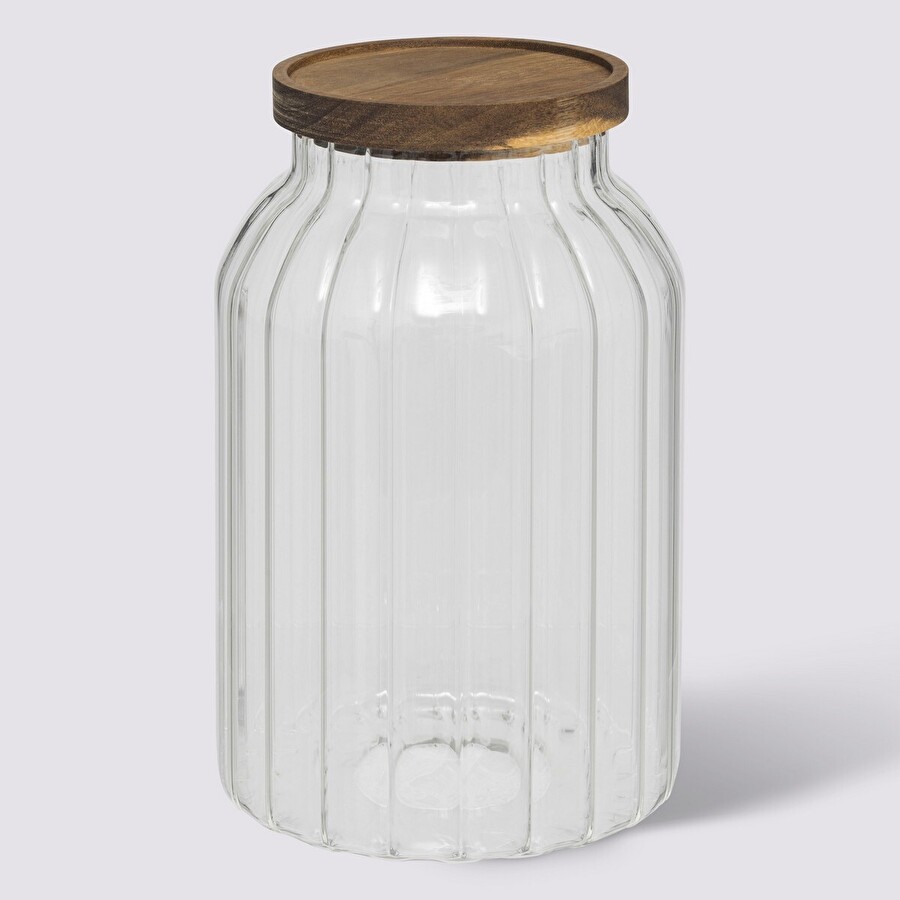 Bocal en verre 3l, acacia Harmony