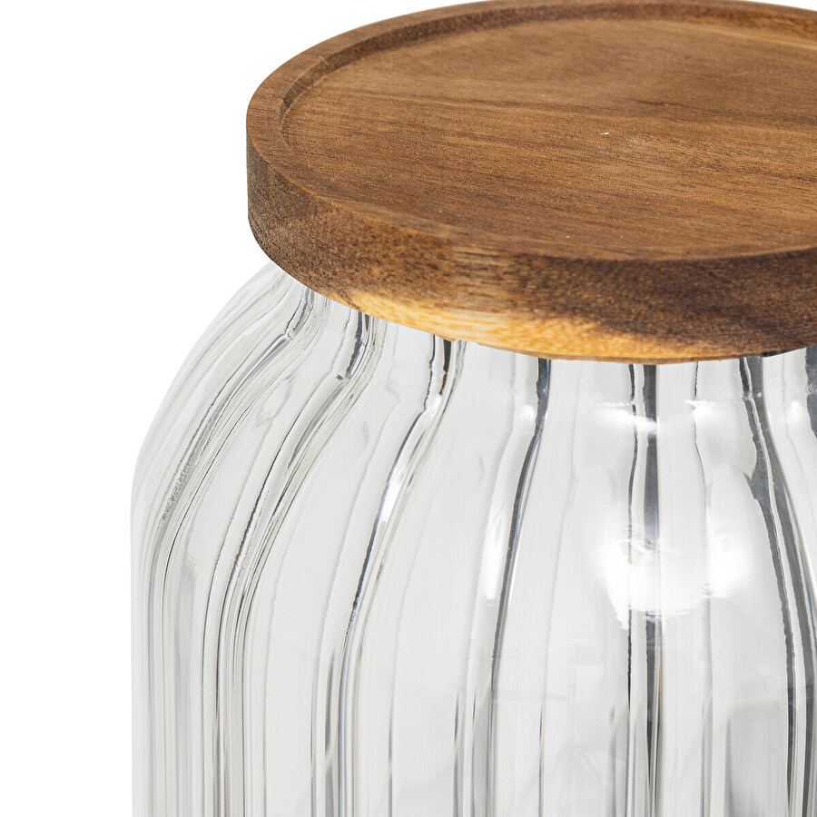 Bocal en verre 3l, acacia Harmony