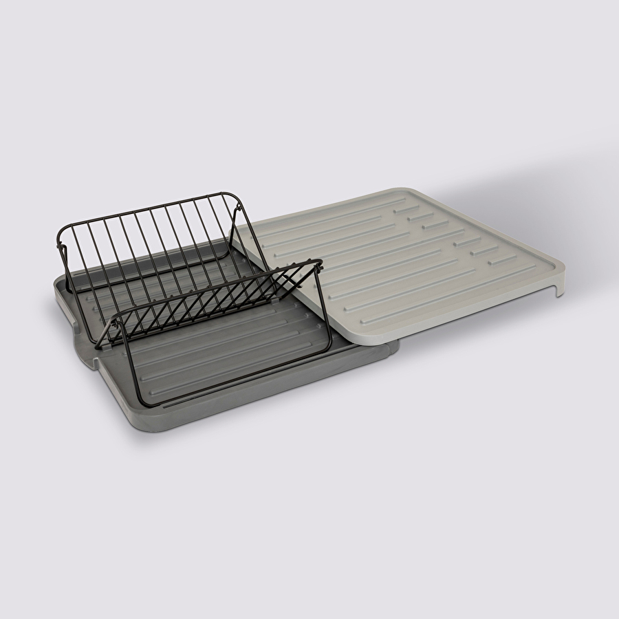 Égouttoir avec rack extensible, gris Néo