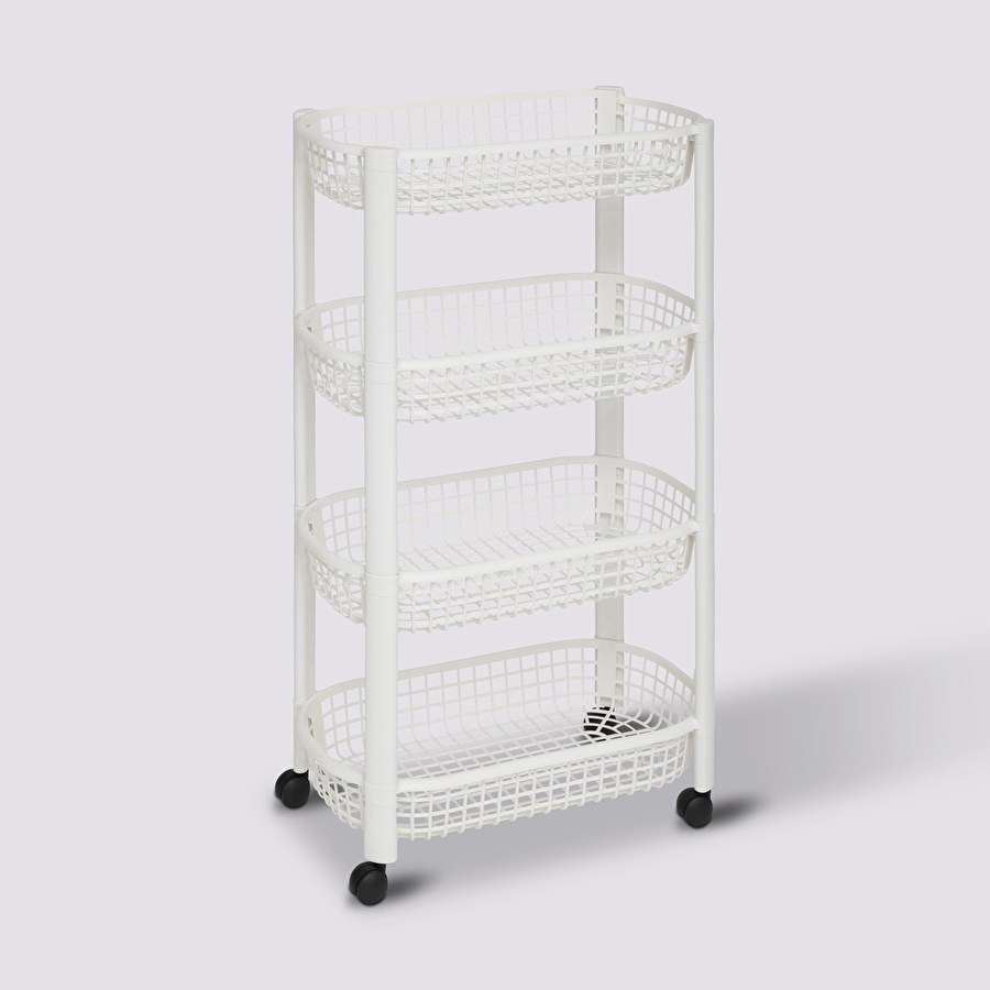 Resserre avec paniers 4 niveaux, blanc 