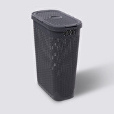 Panier linge 40l, gris anthracite 