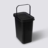 Poubelle rectangulaire en plastique 12l, noir 