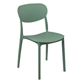 Lot de 4 chaises empilables plastique, vert Plasta