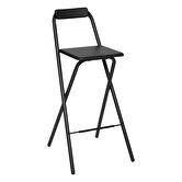 Lot de 4 chaises de bar pliantes, noir Louna