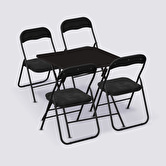 Table et 4 chaises pliantes en velours 