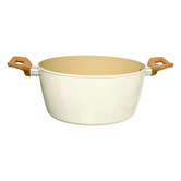 Faitout aluminium forgé beige, 24cm Harmony