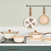 Poêle aluminium forgé beige, 28cm Harmony