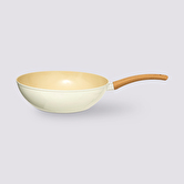 Wok aluminium forgé beige, 28cm Harmony