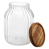 Bocal en verre 2l, acacia Harmony