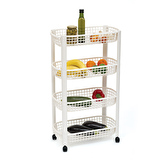 Resserre avec paniers 4 niveaux, blanc 