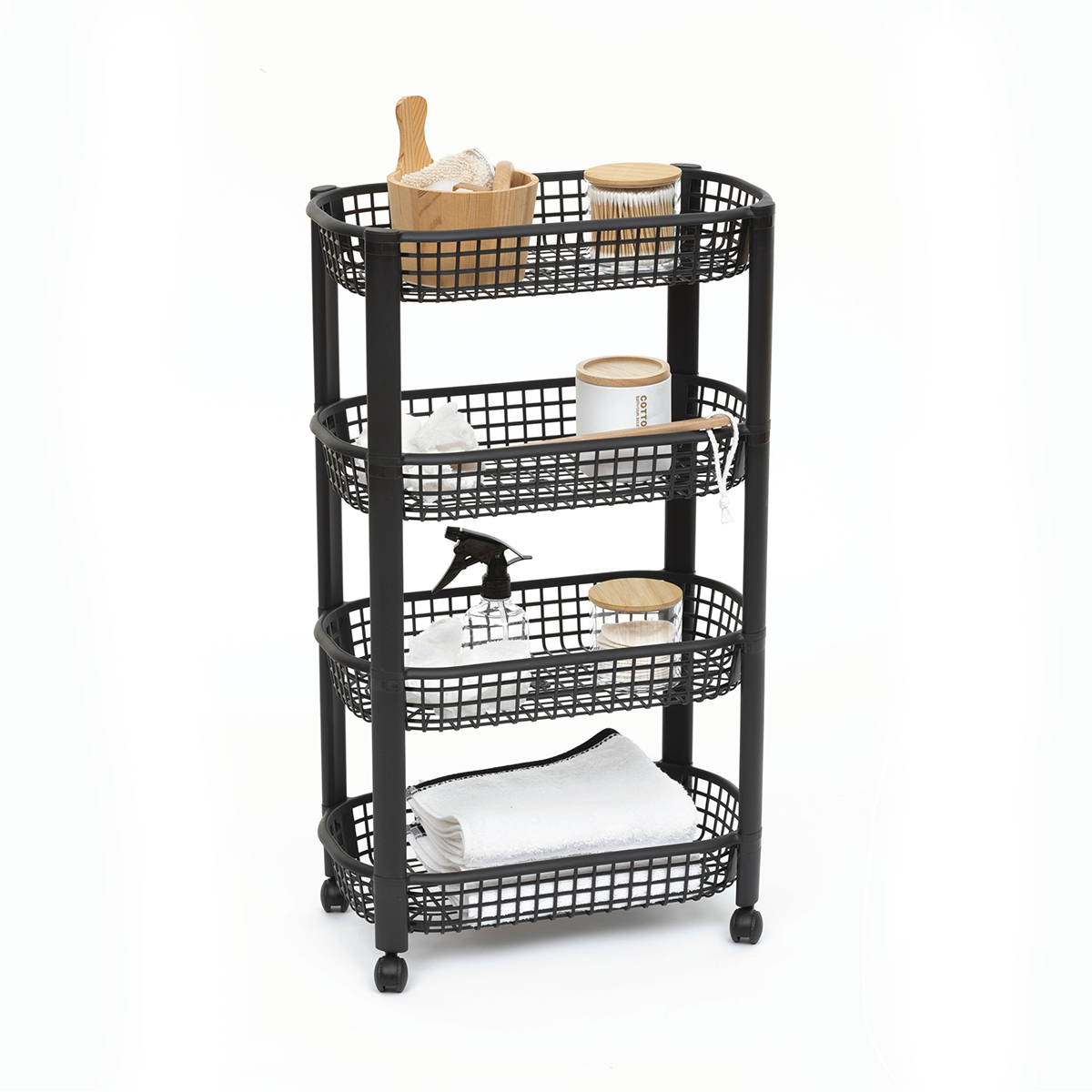Resserre avec paniers 4 niveaux, noir 