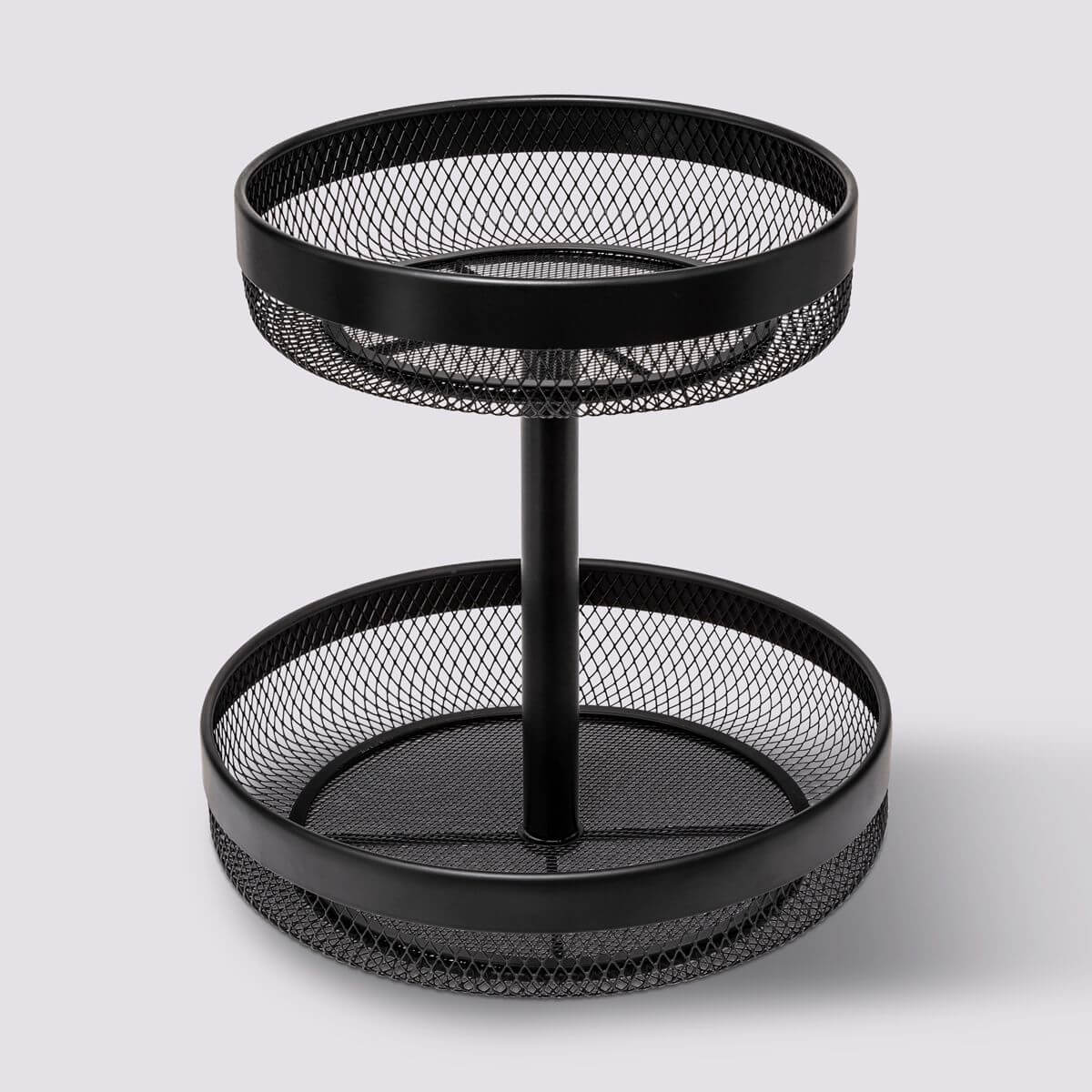 Corbeille à fruits 2 niveaux, noir Mayaj