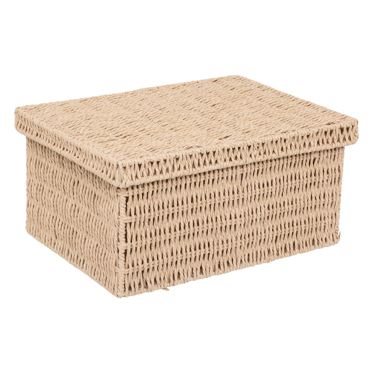 Lot de 2 boîtes range-documents, papier tressé Kord