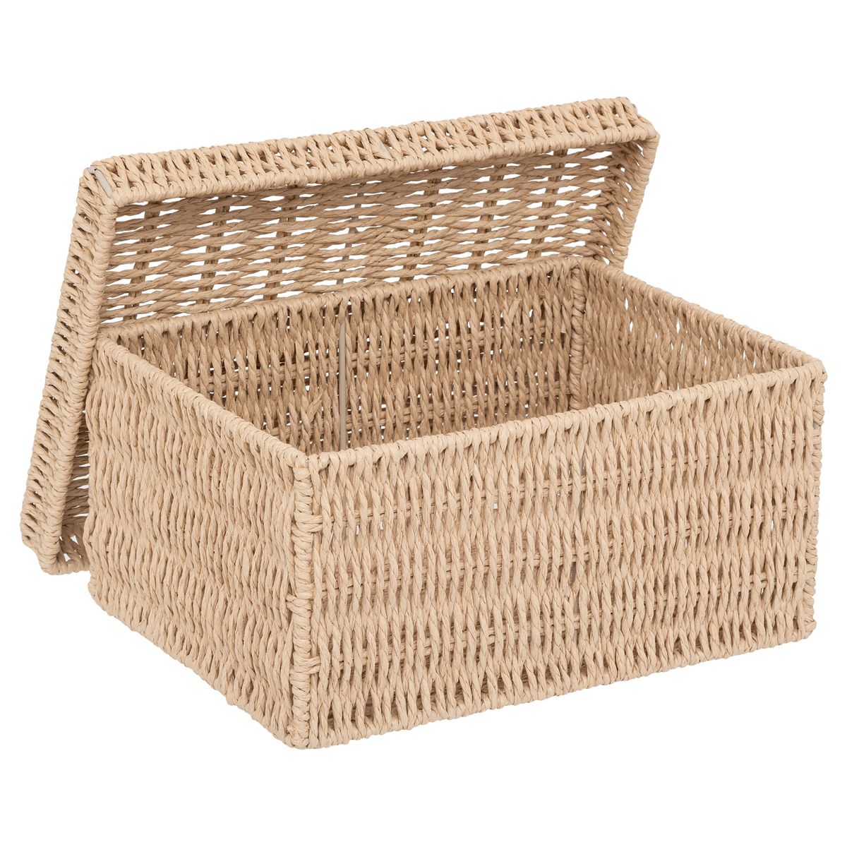 Lot de 2 boîtes range-documents, papier tressé Kord