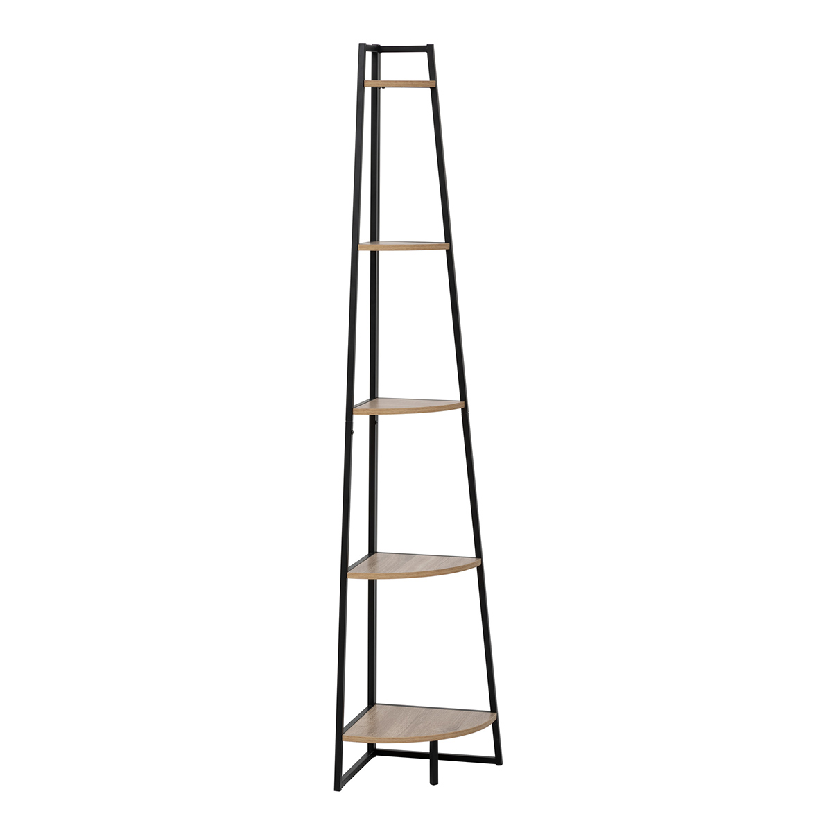 Étagère d'angle 5 niveaux 180cm, effet bois Aliaj