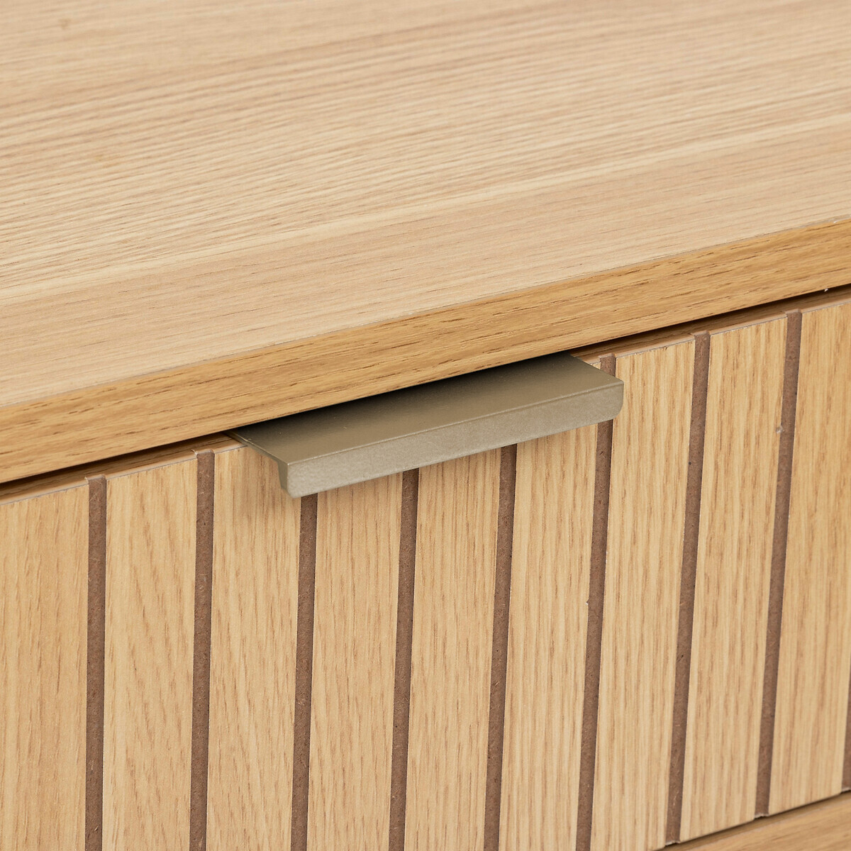 Console 2 tiroirs, effet bois naturel Tasso