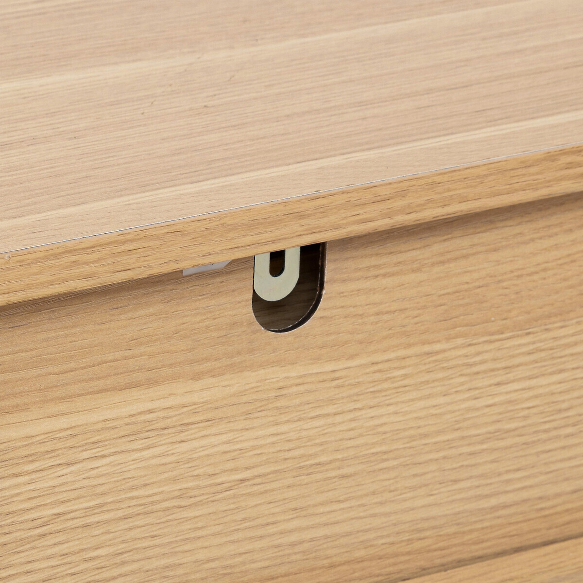 Console 2 tiroirs, effet bois naturel Tasso