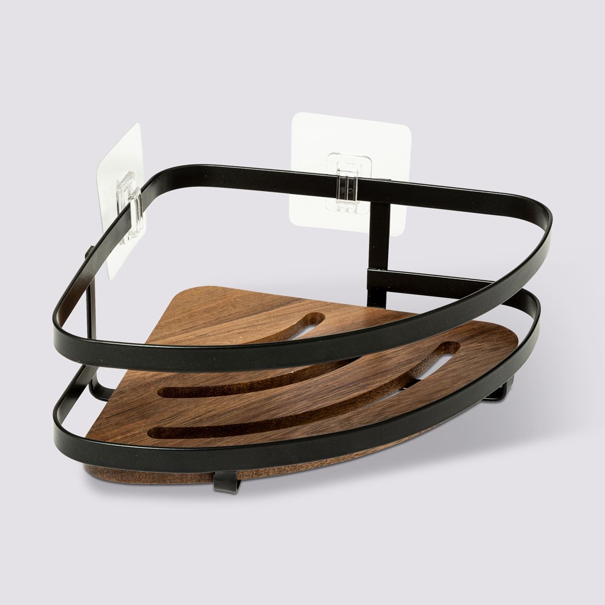 Étagère de douche d'angle, acacia Blackacia