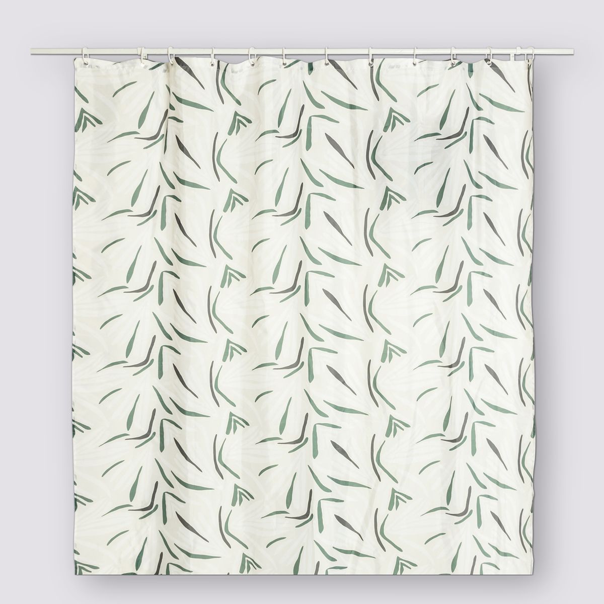Rideau de douche, blanc et vert Duo