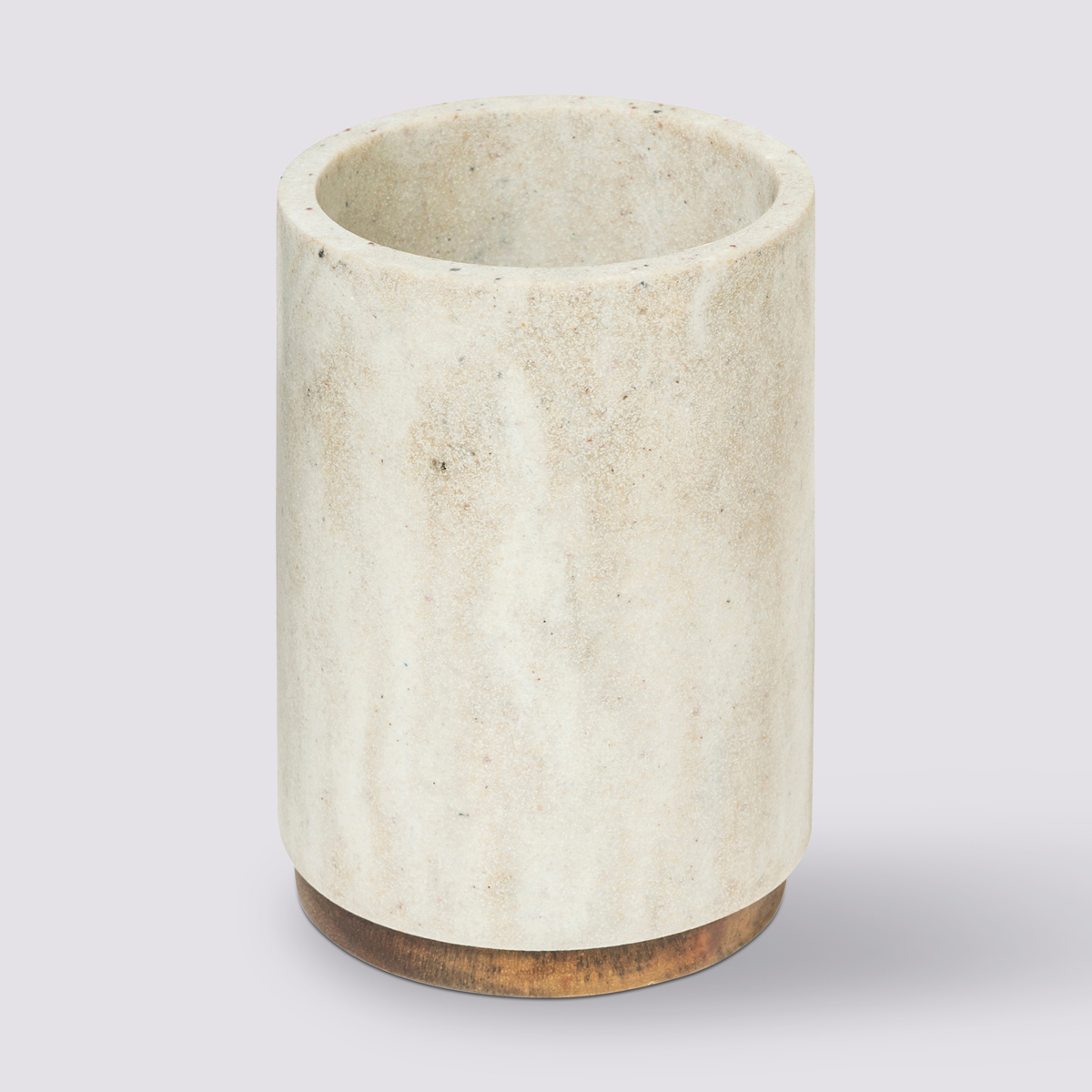 Pot à brosse à dents, effet travertin Côme