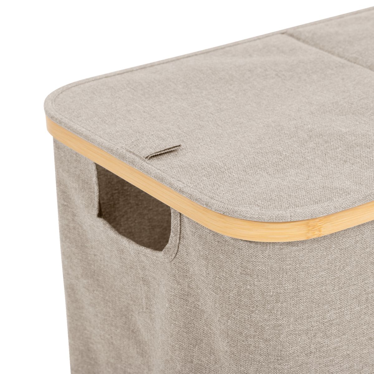 Panier à linge pliable double 80l, gris Tidy box